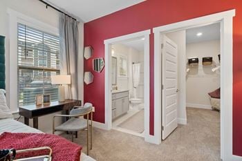 Bedroom with bathroom view